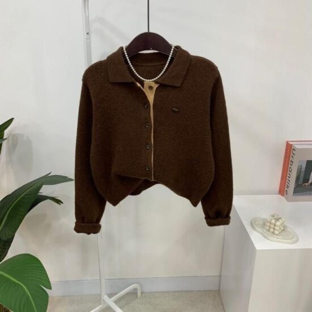 C S In The Room Women S Dja Wool Pendant Color Collar neCk Long Sleeve Cardigan 