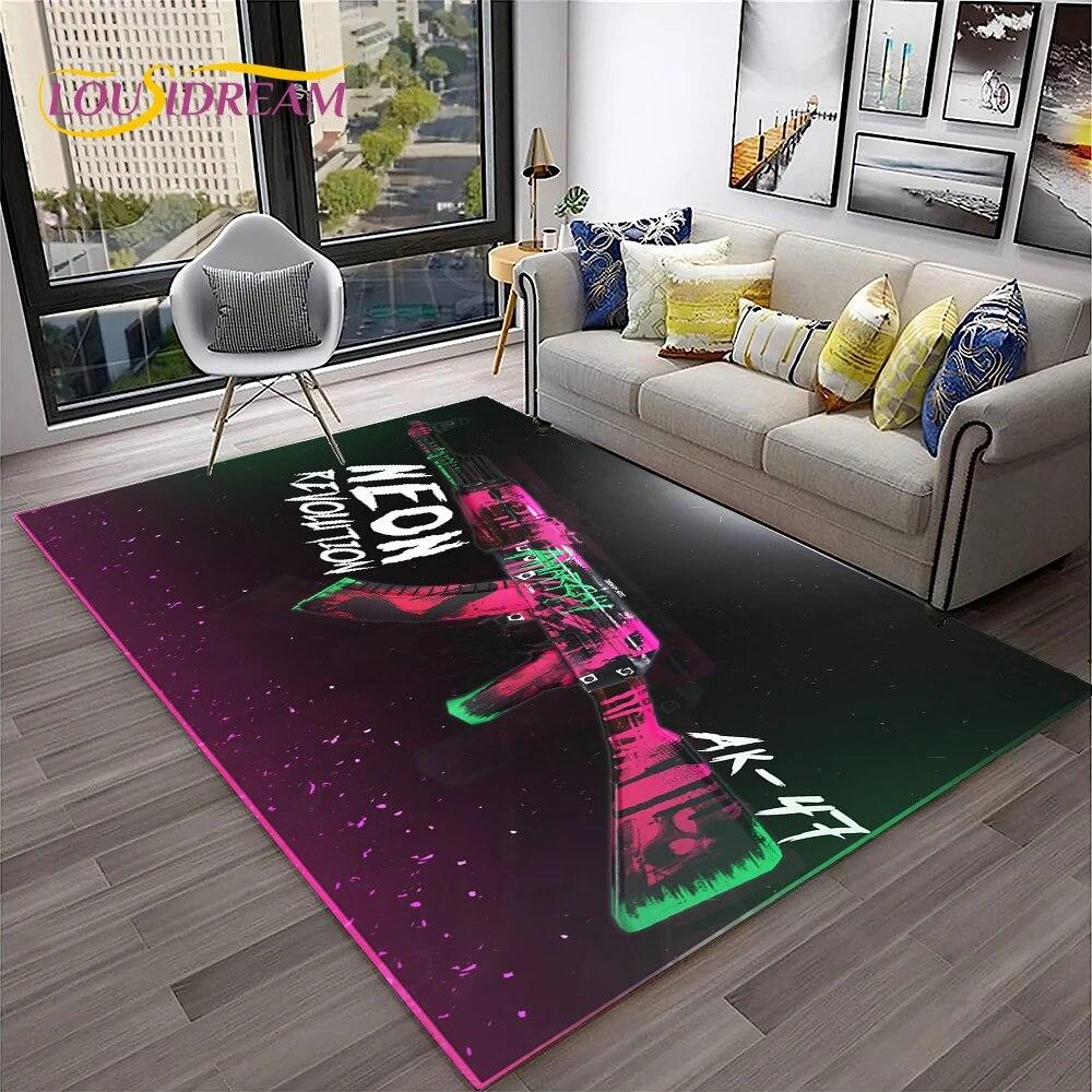 

Пістолет, ніж, пістолет, патрон USP, AK, M4, AWP, гвинтівка Килимок для дому, вітальні, спальні, дивана, килимок, дитячий нековзний килимок 200x160cm