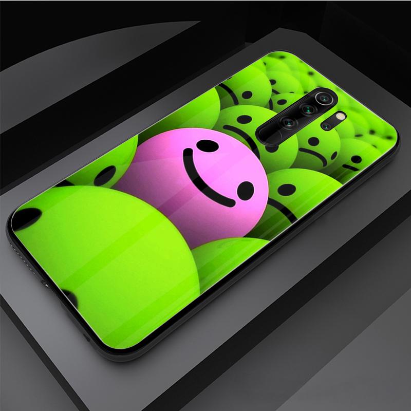 

Чехол для телефона из закаленного стекла со смайликом для Redmi Note 5 6 7 8 Pro Note8T Note9S Redmi8 9 Redmi 9