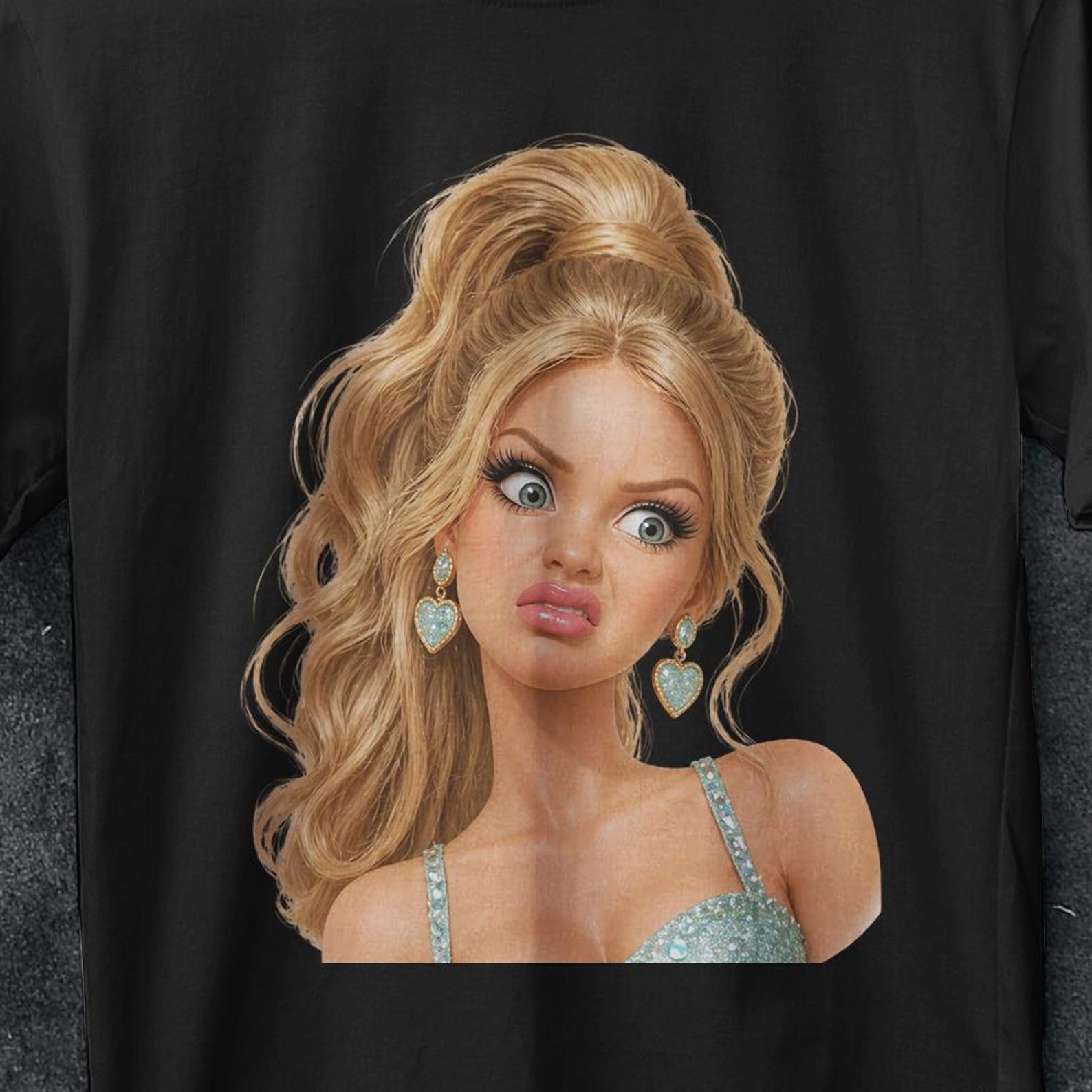 Doll face meme shirt, Shocked Doll Funny Meme Shirt, Disgusted Doll Shirt, Inappropriate Shirt, trending graphic tees, gifts for woman S