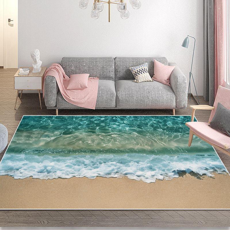 Sea 3D Vision Carpet Modern Living Room Decoration Thick Short Plush Area Rug Children's Bedroom Play Crawling Mat Large Rug