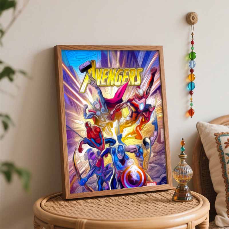 Disney digital oil painting Marvel Avengers super heroes comic art handmade diy gift home decoration