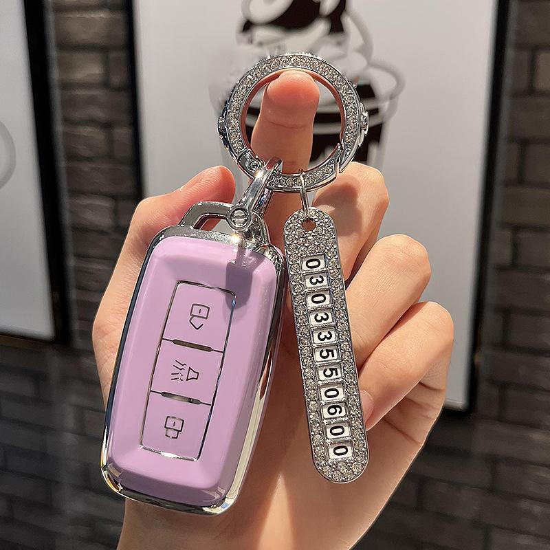Tpu Shell Fob Holder For Chery Jetour X70 X70M X70S X90 X95 Plus Car Remote Key Case Cover Keychain Accessories