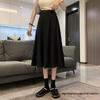 2024 Black High-Waisted Mid-Length A-Line Skirt: Slimming, Versatile Women's Skirt for Spring & Summer