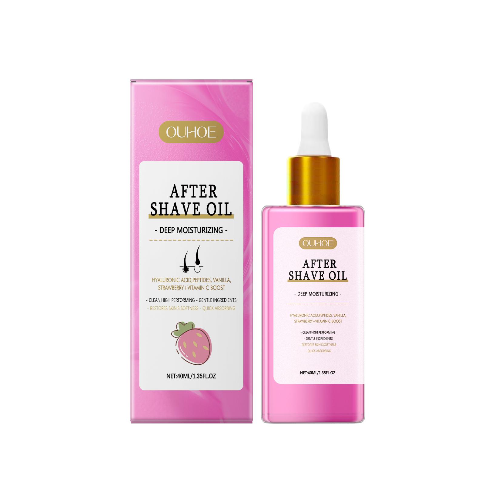 

OUHOE Strawberry Scented Post-Hair Removal and Shaving Care Oil, Gentle and Moisturizing, Hydrating and Soothing, Suitable for Whole Body, 40ml