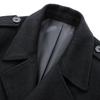 FAPAI Men's Loose Double-Breasted Wool & Silk Blend Winter Coat