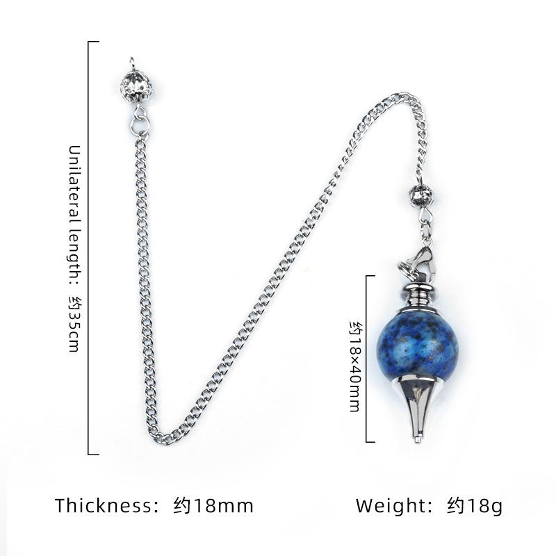 New Style Gemstone Crystal Ball Pendulum Healing Natural Stone Crystal Pendant with Chain for Decompression