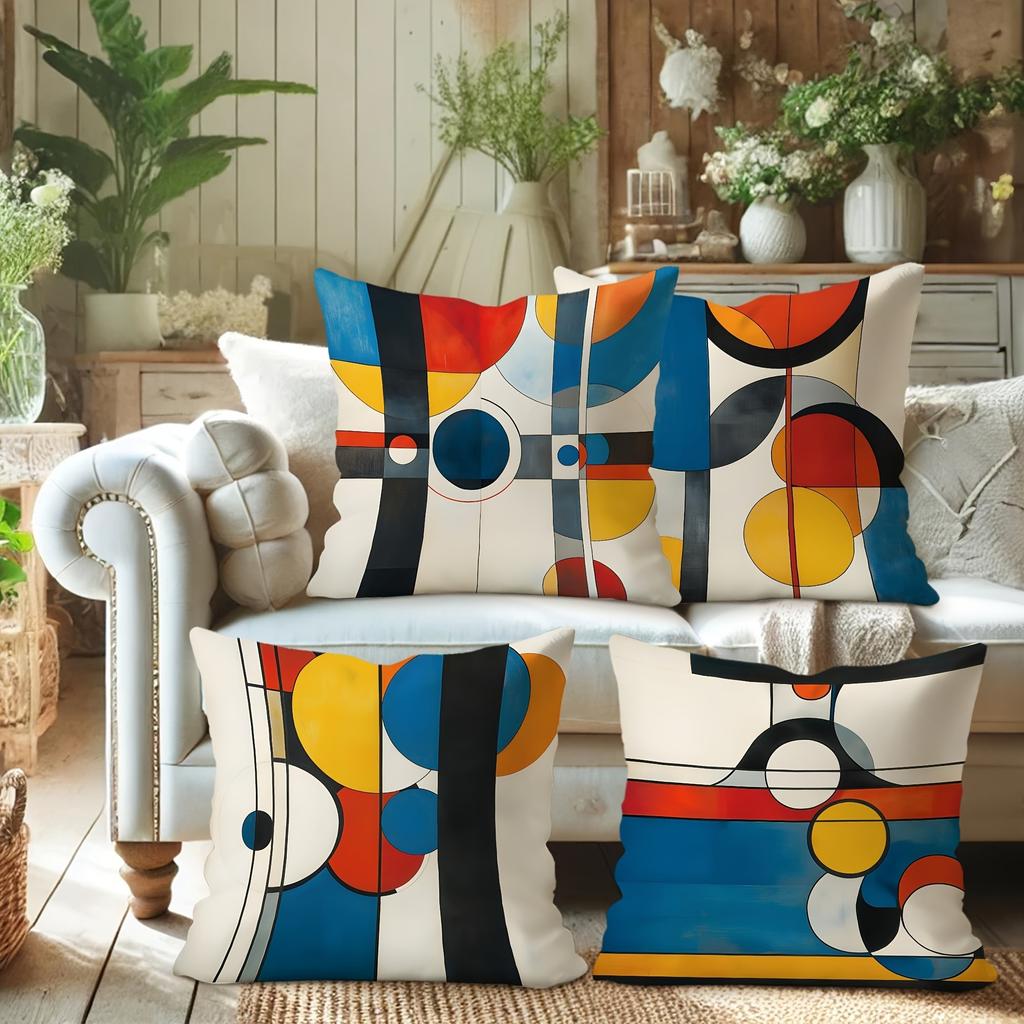 1/4pcs Mid Century Modern Geometric Abstract Throw Pillow Covers Cushion cover