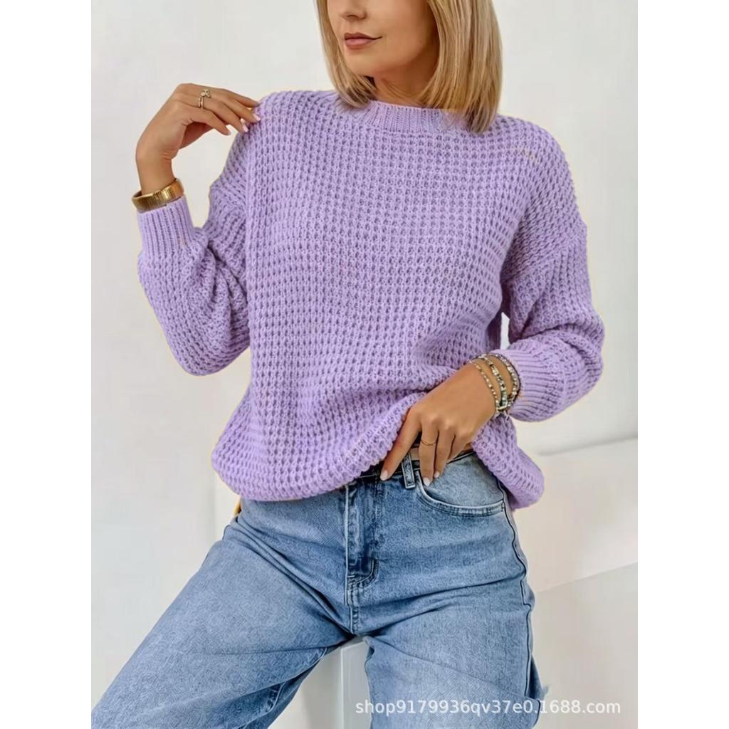 European American Fashion New Hollow-out Hole Knitted Pullover, Simple Comfortable Spring Autumn Fashion Top