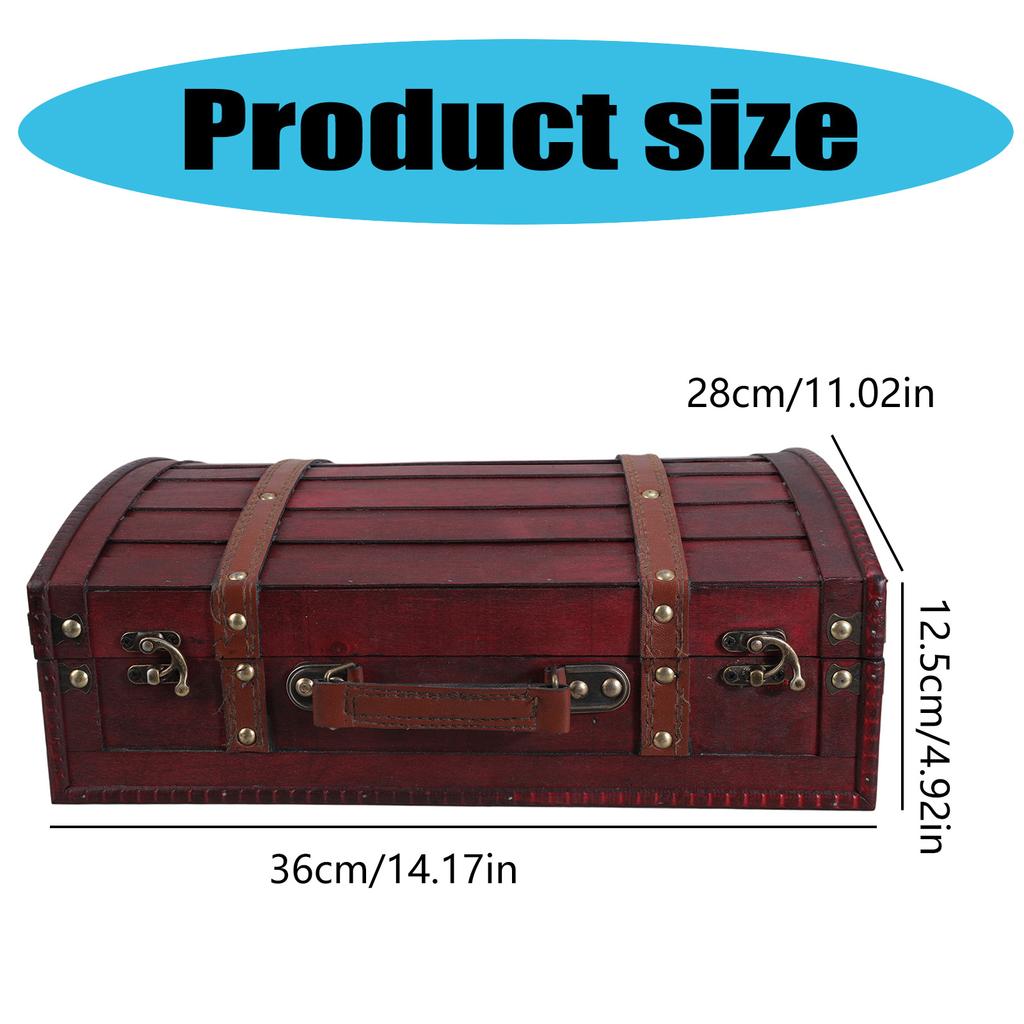 Elegantní Vintage Inspirovaná Pevná Dřevěná Úložná Krabice s Designem Kufru Pohodlná pro Použití na Šperky a Drobnosti