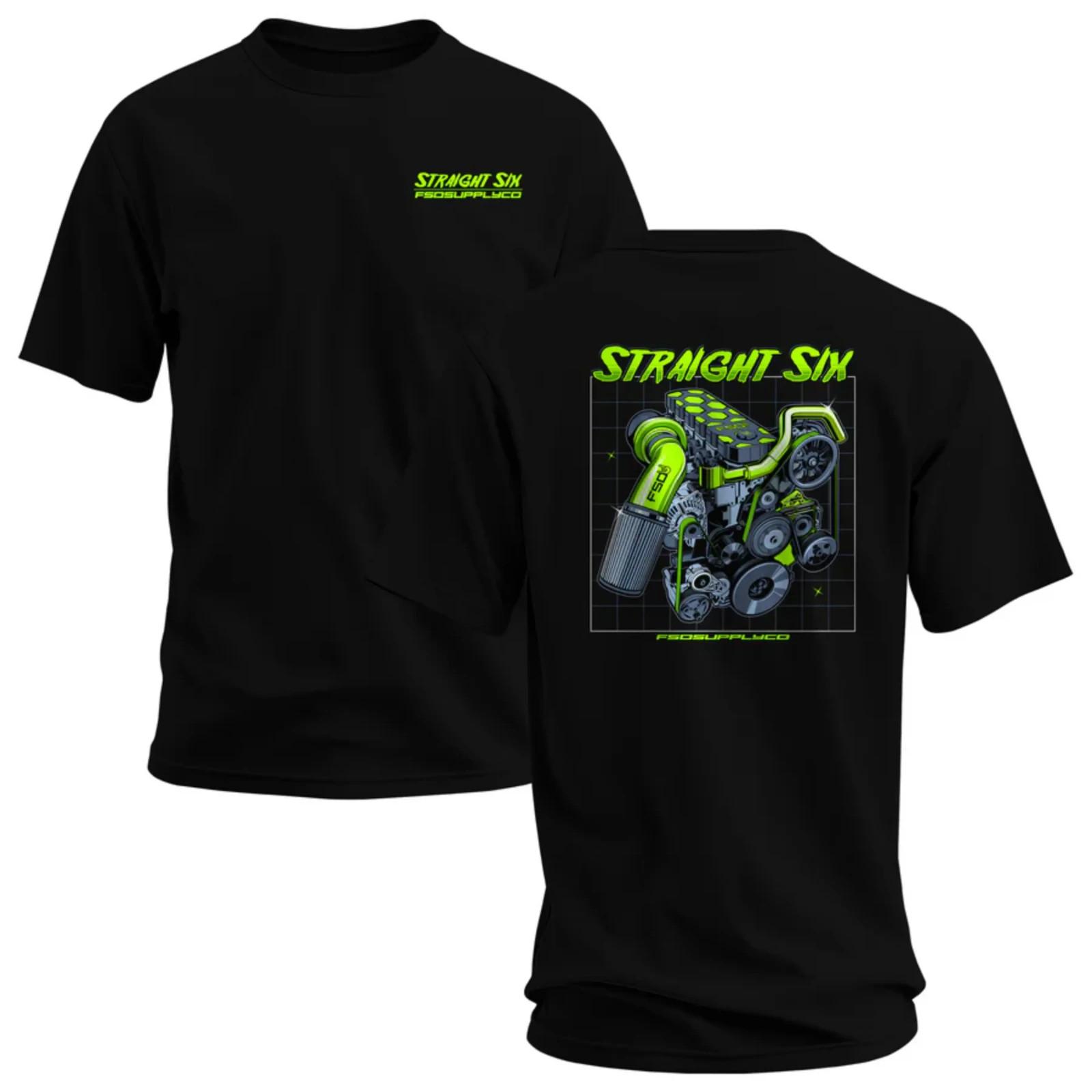 Straight Six Turbo Diesel Engine T Shirt 2 Sided Graphic Tee Unisex Unisex T-Shirt L