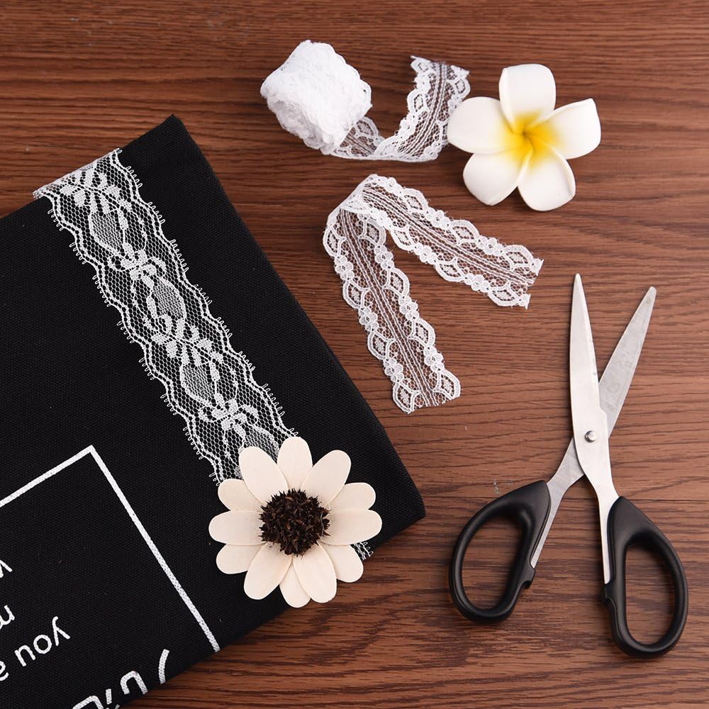 5 Meters White & Black Lace Ribbon Assorted Floral Trims for Gift Wrapping Christmas Wedding Decor DIY Crafts Sewing Accessories