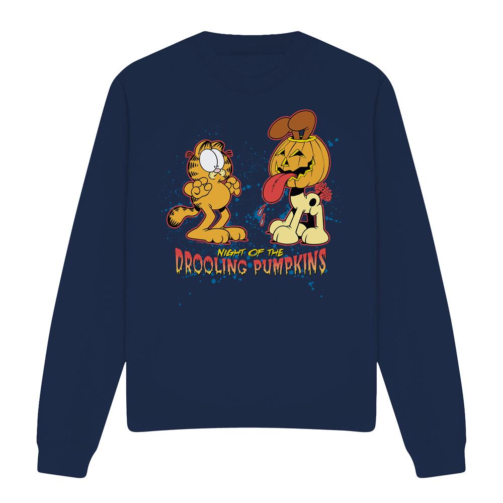 Garfield Unisex Adult Drooling Pumpkins Sweatshirt