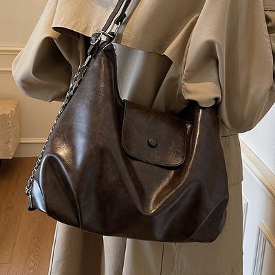 Premium Sense Retro-Tasche mit großem Fassungsvermögen für Damen, Saison-Pendlertasche mit doppelter Schulter, Tragetasche mit einzelner Schulter