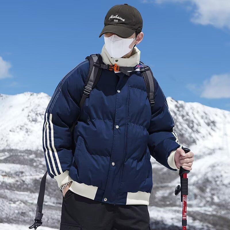 

Couple s Thickened Stand-Up Collar Padded Clothing Men s and Women s 2025 New Autumn and Winter Padded Clothes Short Padded Jacket Padded Jacket Top M Темно-синій