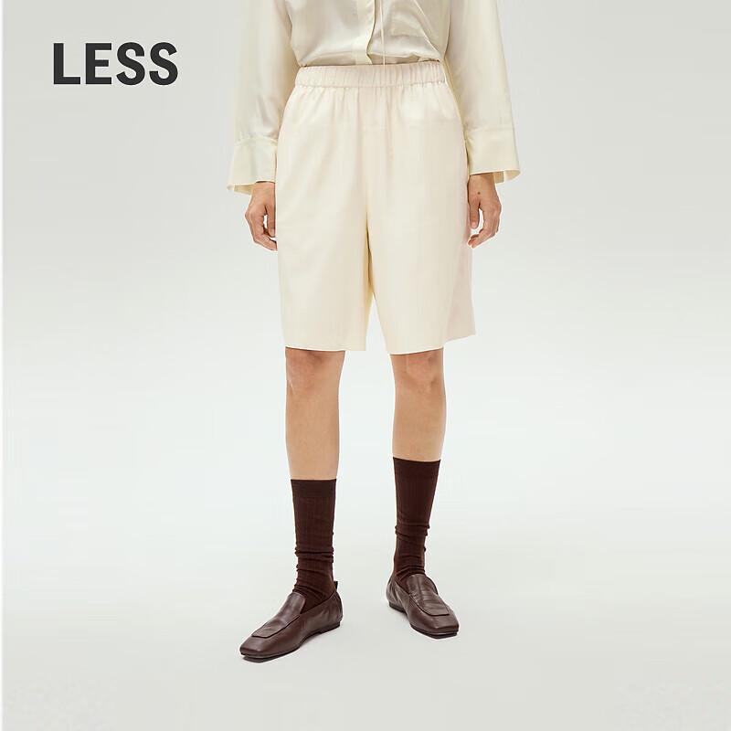 LESS 2024 Spring PU Leather Casual Shorts