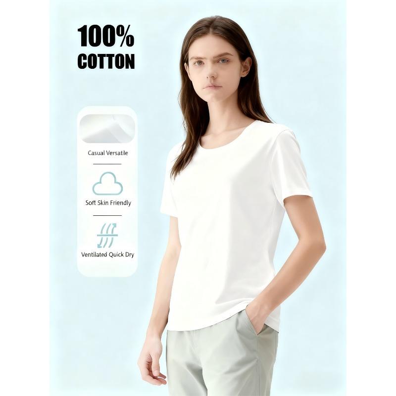 Casual Women's Round Neck T-shirt with Rugby Letters, Made of Cotton, Shirts Women's Costume Clearance for Easter