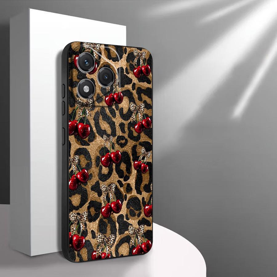 Funda Phone Cover Case for Huawei P20 Lite 2018 P30 P20 Pro P20 P40 Lite P Smart 2019 Leopard Cherry