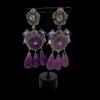 Retro Purple Water Drop Earrings, Temperament Earrings, Fashionable Design Sense, Diamond-Set Versatile Shoulder Stud Earrings, Antique Style
