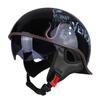 Motorcycle helmet men's summer half helmet retro women's electric car, locomotive lightweight scoop helmet with endoscope