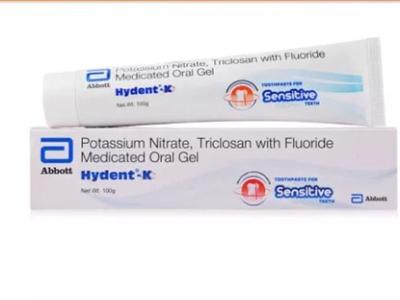 חבילה של 5 X ג'ל אוראלי תרופתי Hydent-K עם משחת שיניים פלואוריד 100 גרם