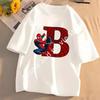 SpiderMans Women T Shirt Letter ABC Cotton Clothes Tops Women Summer Breathable Cute Short Sleeve Ladies' Fashion Top