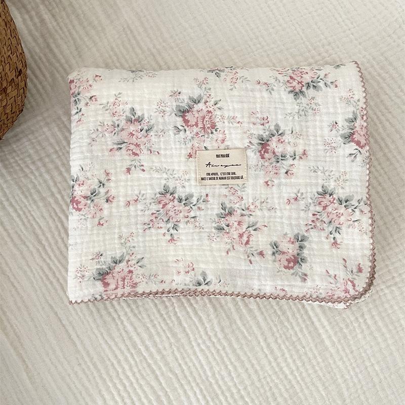 Baby Blanket Floral Soft Cotton Muslin Newborn Swaddle Wrap Receiving Blanket Quick Dry Bath Towel Baby Stroller Cover