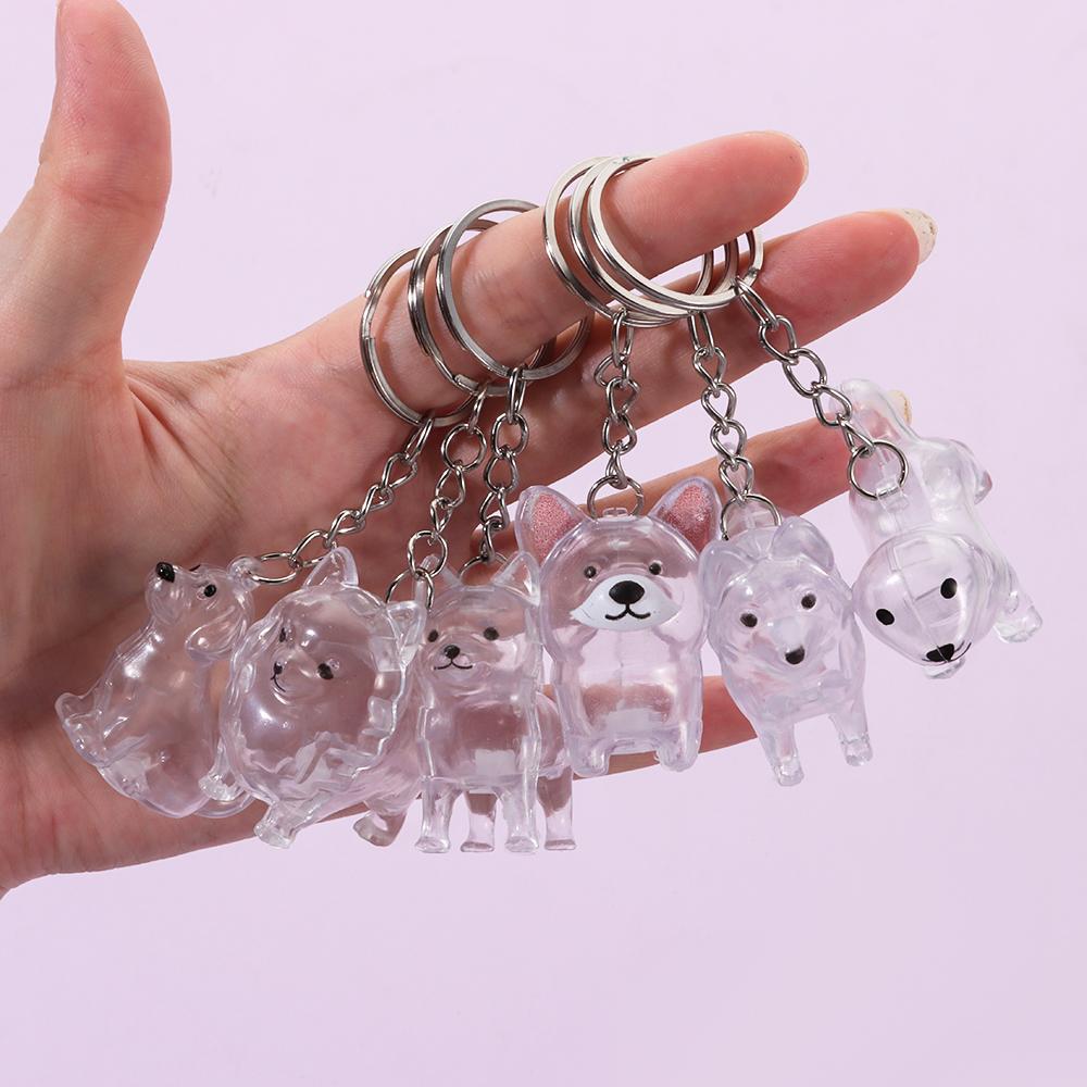 Transparent Dog Fur Storage Pendant Fur Storage Capsule Cute Dog Shape Keychain DIY Accessories Portable Souvenirs Keychain