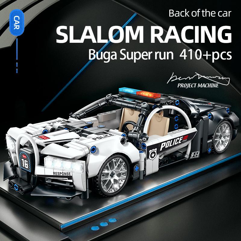 ToylinX 410pcs Police Car Building Blocks Car Early Learning Development Benefits Intelligence Assembled Toys Children's Gifts