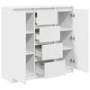 White Sideboard with Drawers 100.5 X 35 X 98.5 Cm Engineered Wood