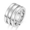 Personalisierter 12MM Glatter Dreifarbiger Abnehmbarer Edelstahlring für Damen