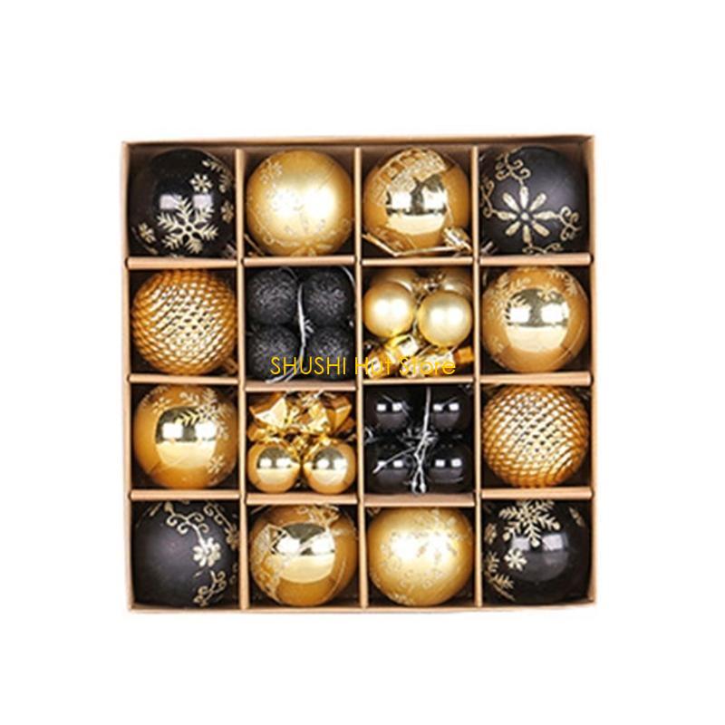 Christmas Tree Ball Pendants 44pcs/box Hanging Christmas Ball Pendant Ornament D57B