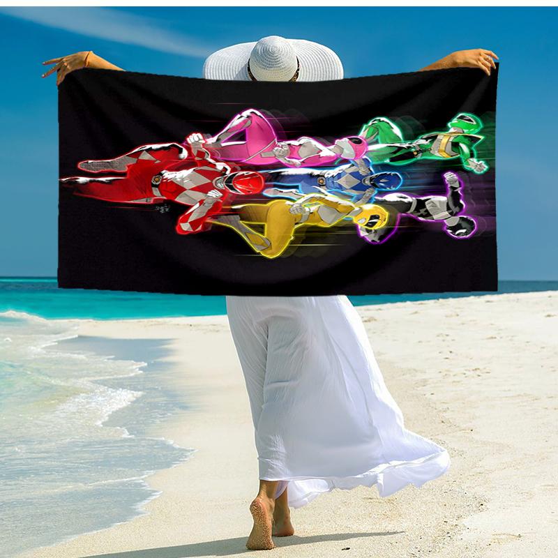 1pc Mighty Morphin Power Rangers3 Beach Towel, Comfortable and Thick, and Swimming/Bath/Picnic/Camping Towel, Suitable for Seaside Beaches