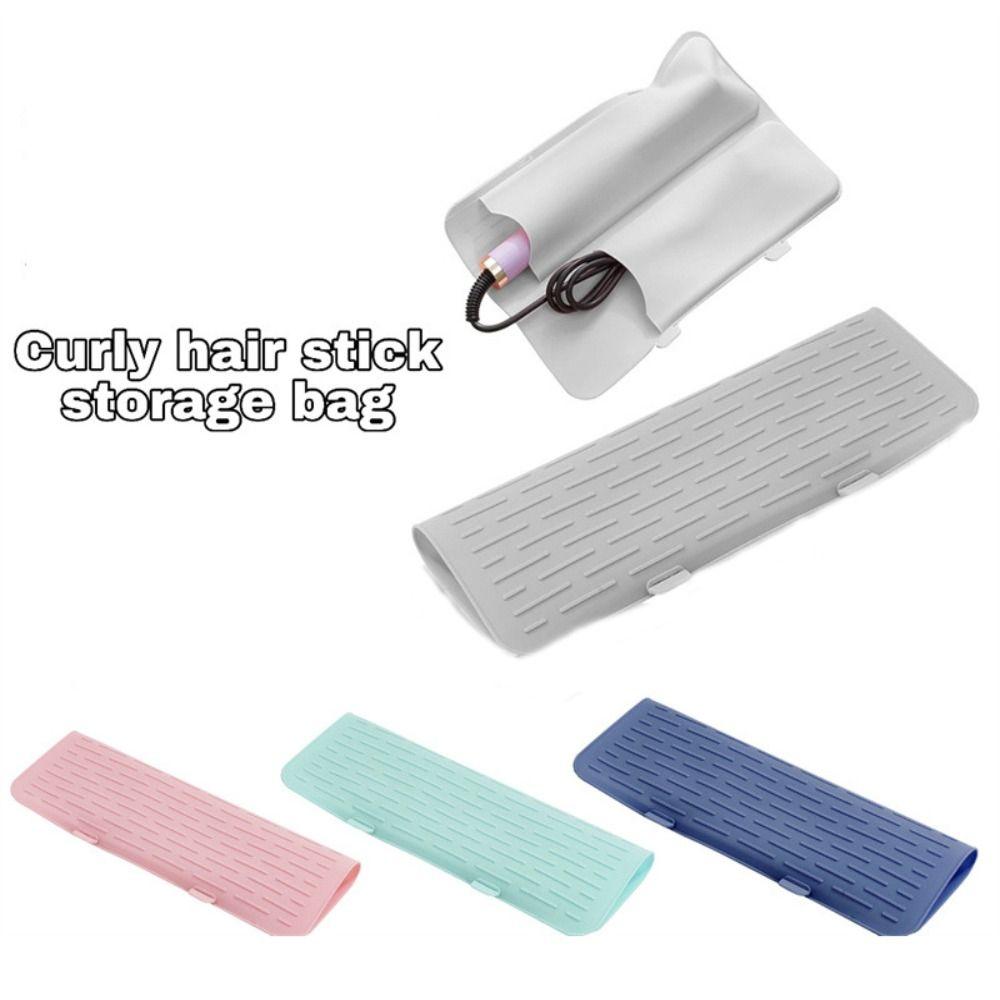 New Silicone Hair Curling Wand Cover Heat Insulation Anti-scald Curling Iron Insulation Mat Hair Curling Iron Storage Bag Travel