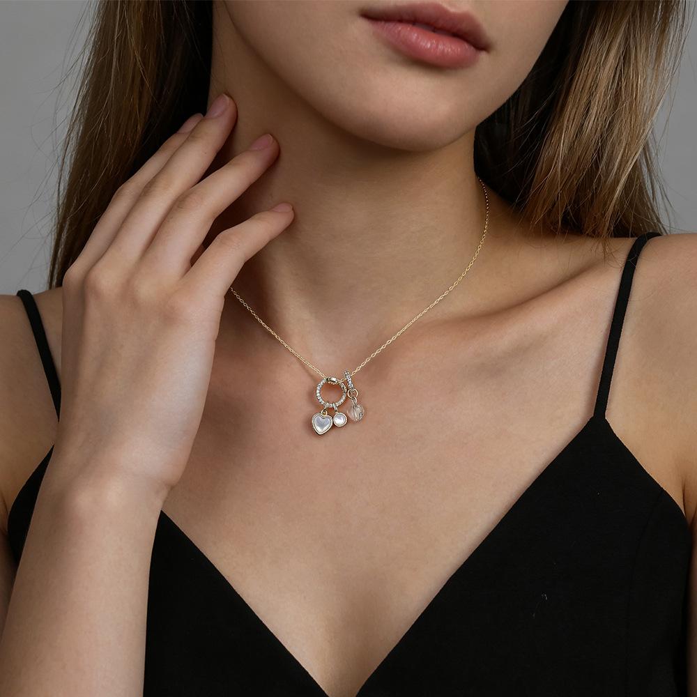 Damila Jewelry Stylish Unique Elegant 925 Sterling Silver 18K Gold Plated More Statement Charm Pendant Layered Necklaces