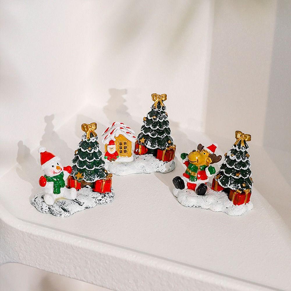 Resin Crafts Christmas Tree Ornaments Cartoon Christmas Elk Ornaments  Home Living Room Office