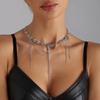 Elegant Religious Inspired Fringe Crucifix Necklace Alloy Collarbone Chain Perfect For Daily Use Evening Parties