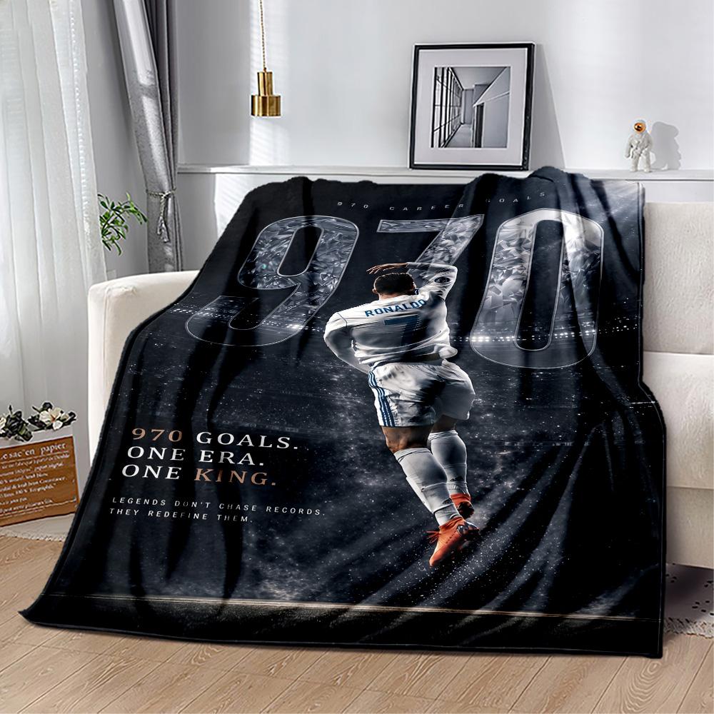 Ronaldo's Number Seven Jersey Blanket Soft & Cozy Suitable for Office Chair Sofa Picnics for All Occasions Digital Print