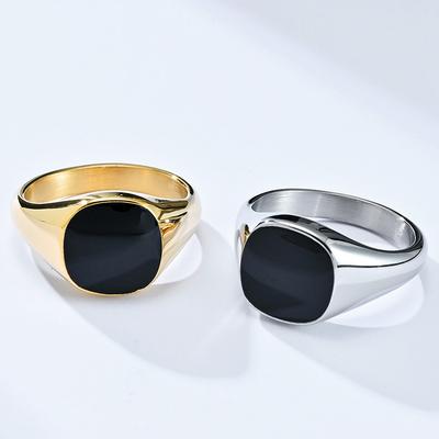Titanstahl Tropföl Schwarzer Dichtungsring Unisex Stil Trendiger Schmuck für Herren und Damen Personalisiert