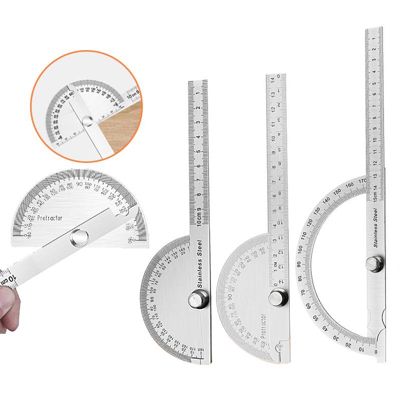 180 Degree Protractor Metal Angle Finder Goniometer Angle Ruler Stainless Steel Woodworking Tools Rotary Measuring Ruler