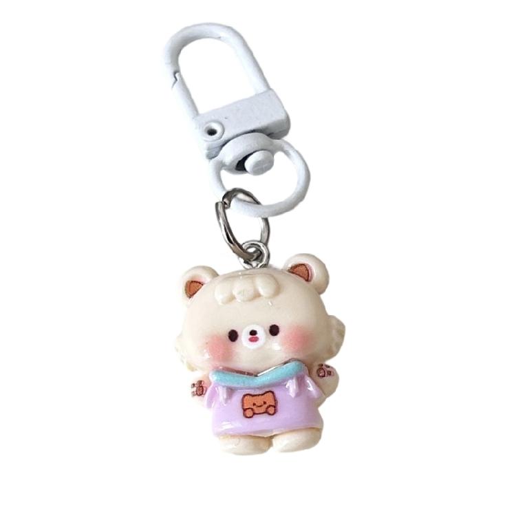 Lovely Pet Shaped Keychain For Couples Gift Resin Accessory Mini Key Ring Her Birthday Present Bag Pendant