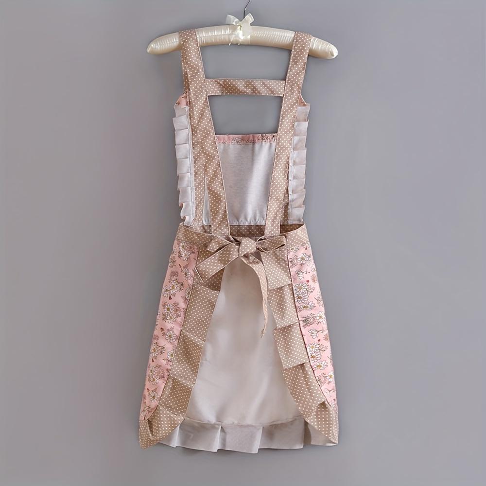 Floral Printed Canvas Apron with Hood for Waiter and Chef