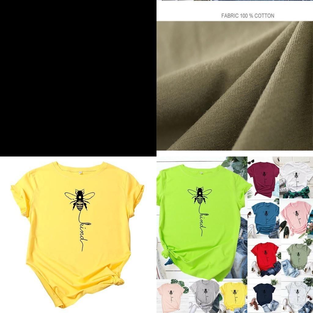 Women's Bee Printed Crew Neck T-shirts Featuring Soft Cotton Fabric For Comfort