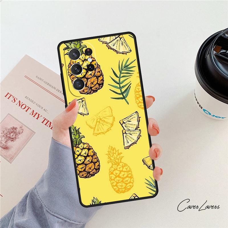 Summer Fruit Pineapple Phone Case For Samsung Galaxy S24 S25 S23 S22 Ultra Note 10 20 Plus S20 S21 FE Cover