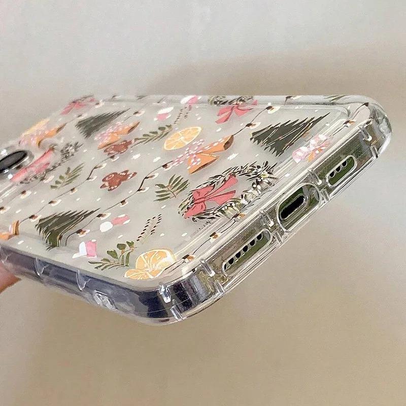 Zimní Vánoční Grafický Potisk Průhledný Kryt Pro iPhone 16 15 14 13 12 11 Pro Max 16E XS XR SE2 7 8 Plus SE2 SE3 Nárazuvzdorný Kryt