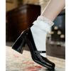 Mary Jane Shoes for Women Fashion New Chunky Heel Wedding Dress Shoes 2024 Spring New Round Head Solid Color Women's Shoes