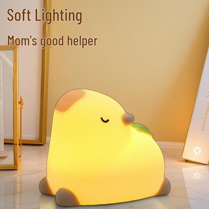 Capybara Silicone Night Light - Pat-Controlled, Timed, Ideal Children's Birthday Gift