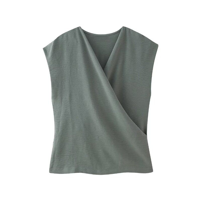 Women's Clothing Fashion Style New Vertical Double Breasted High Waist Tops