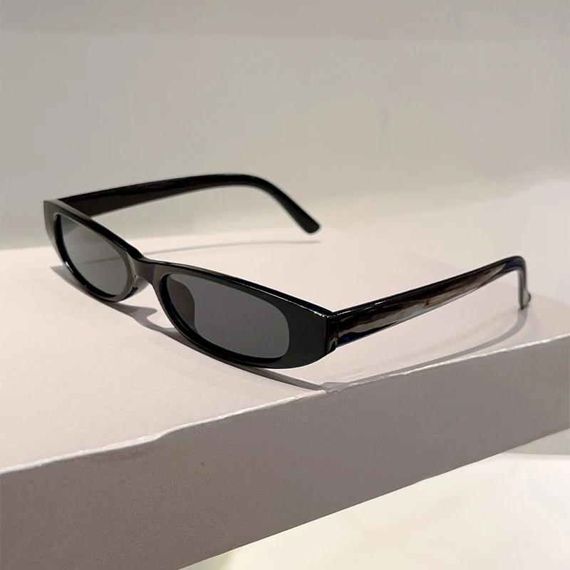 Narrow Oval Sunglasses Women  New Fashion Outdoor Decor Shades Trendy Luxury Brand Design Vacation Casual Sun Glasses