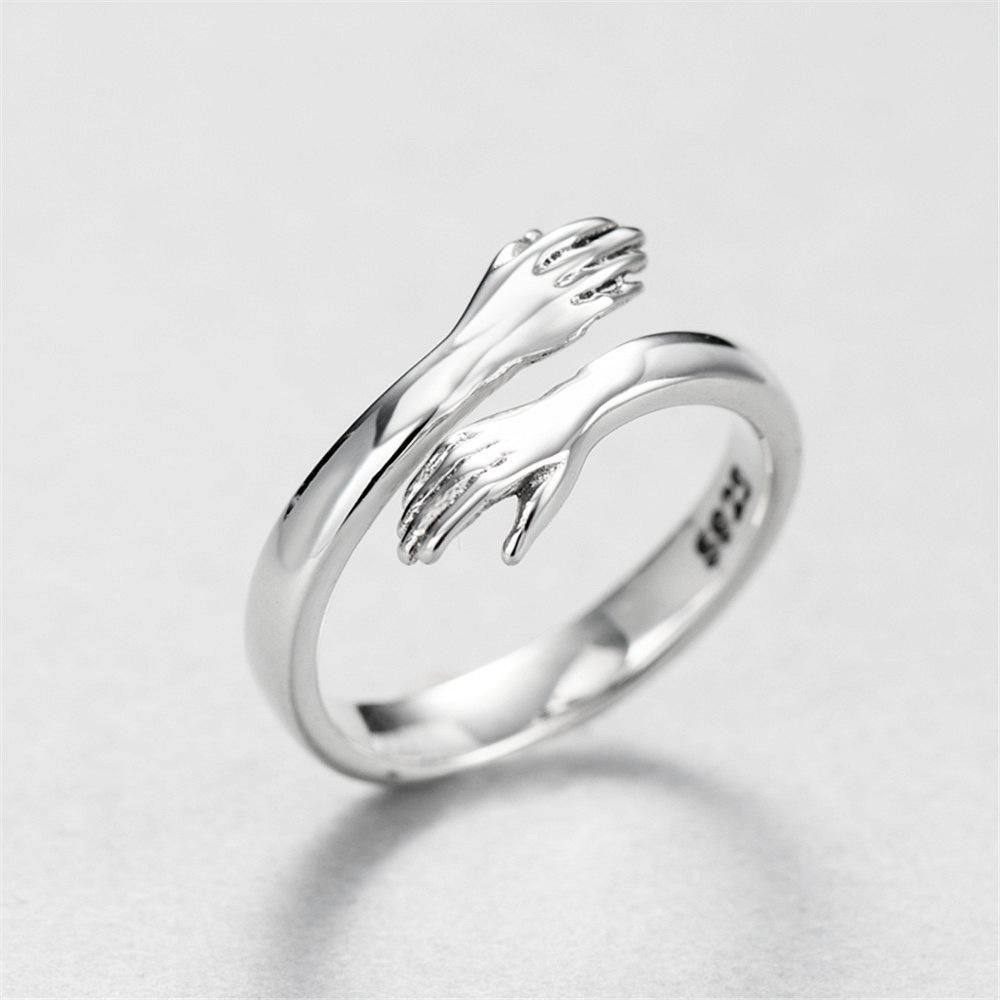 

Carlisle Love Embrace: Korean Simple Couple Rings - Fashionable Open Design Adjustable